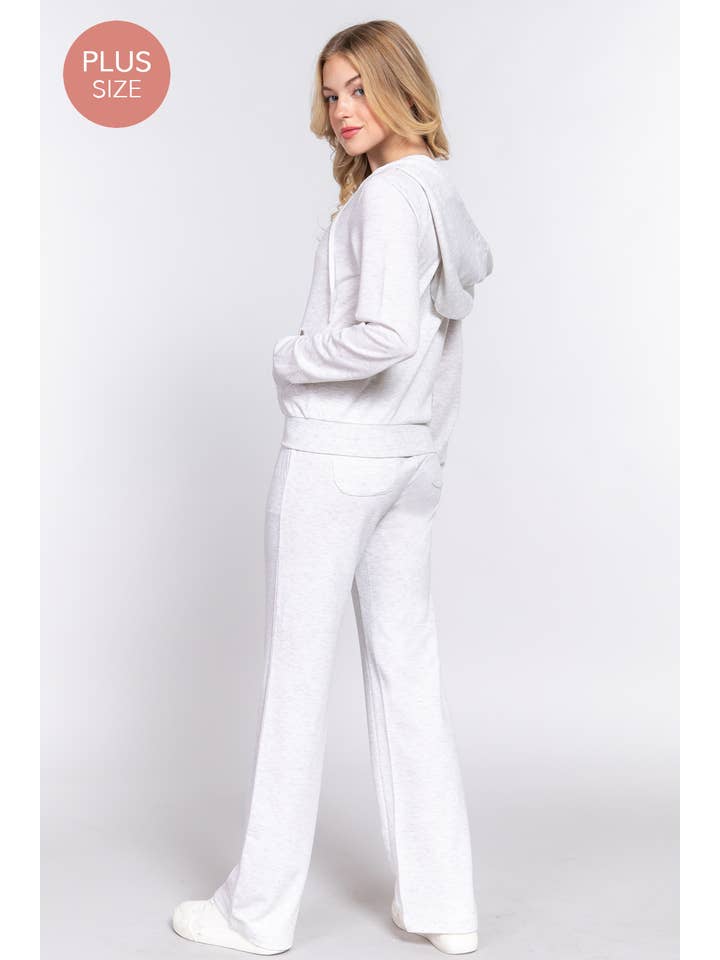 Active Basic | Active USA – Conjuntos Casual - Mulher por atacado – Conjunto de Moletom Plus Size com Jaqueta de Capuz Manga Longa e Calças15