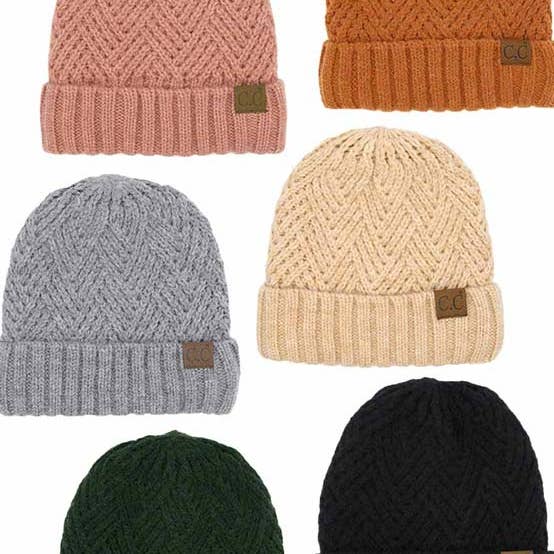 Shopping2help – Engroshandel Beanie - Dame – C.C Criss Cross mønster manchet Beanie hatte5