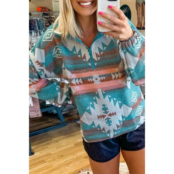 Western Aztec Quarter-Zip Elastic Cuffs Sweatshirt and other Purchase Wholesale quarter zip pullover. Free Returns & Net 60 Terms on Faire trending on Faire.