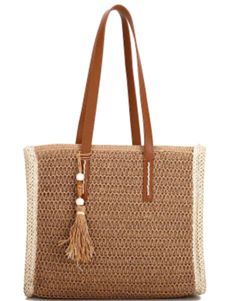 SAC À BANDOULIÈRE CHIC À POMPONS EN PAILLE pour la vente par Shop Neighbors