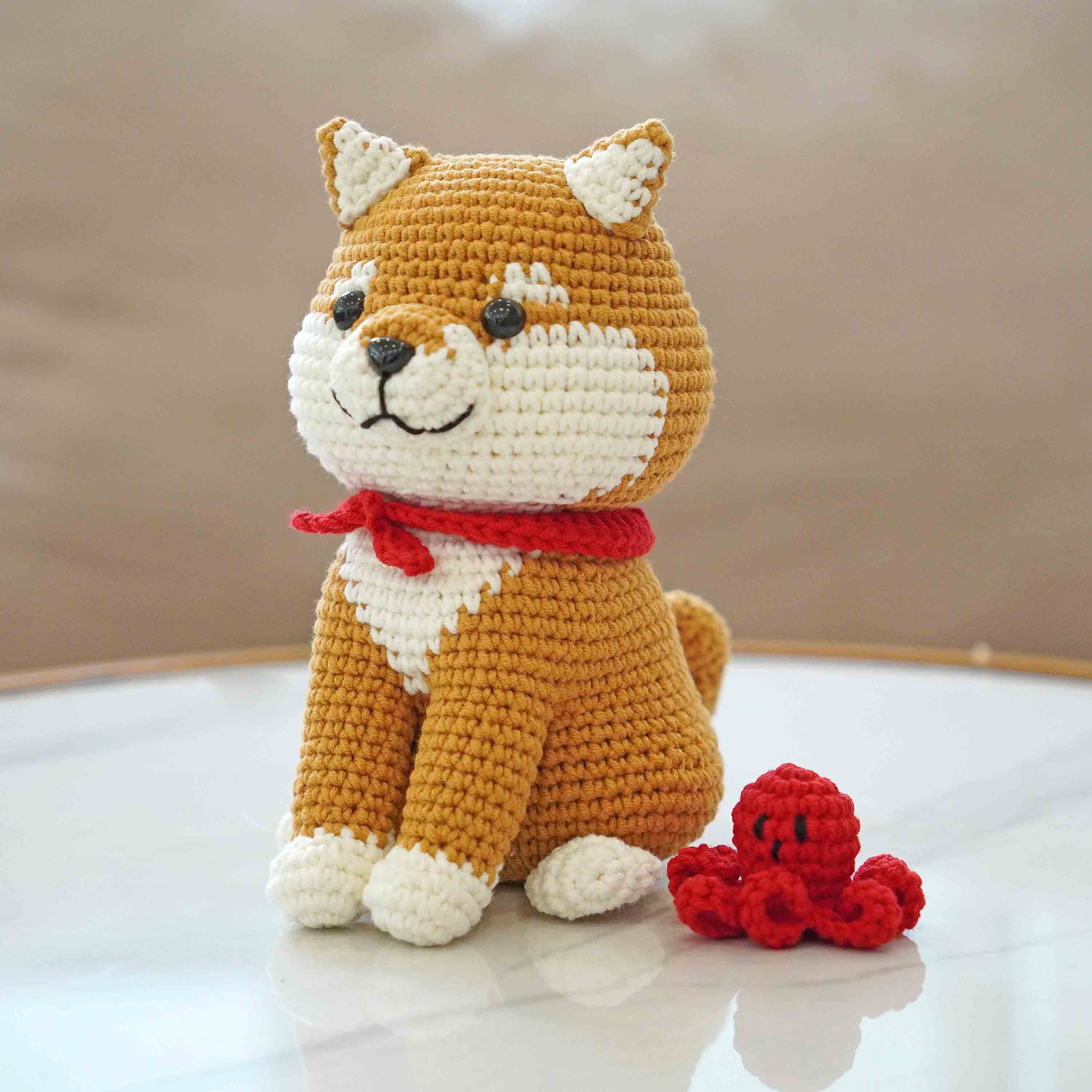 TOMOPOD LLC – wholesale Car Decorative Charm - Unisex – Chibi the Shiba Inu and The Octopus Amigurumi Crochet3