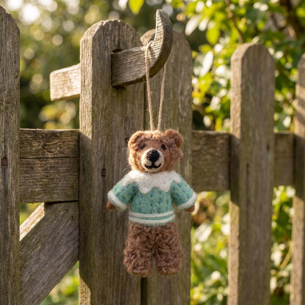 Felt So Good - Vente Objets de décoration - Décoration suspendue en feutre fait main Bruce l'ours4