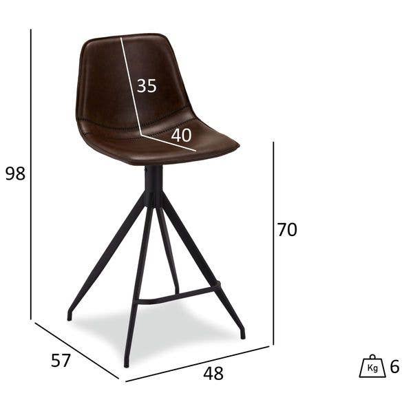 Lot de 2 Chaises de Bar Isabel - Marron Foncé pour la vente par Furnhouse