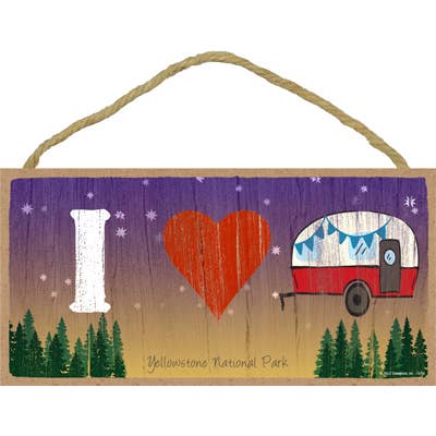 SJT Enterprises, Inc. - Wholesale Sign - I (heart) Camper - Symbols  5" X 10" Camping Wood Sign