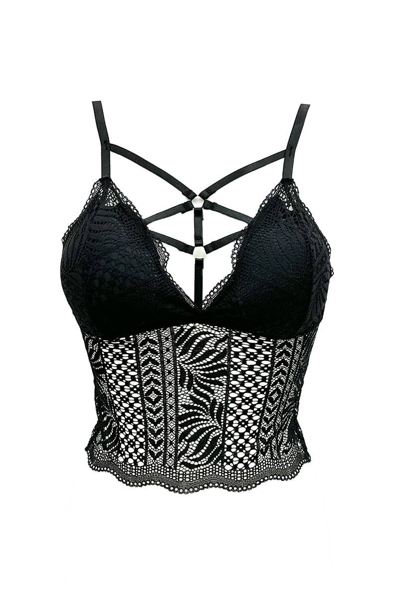 Belle Com'Elle - Wholesale Bralette - Women's - Long lace bralette bra/V320530