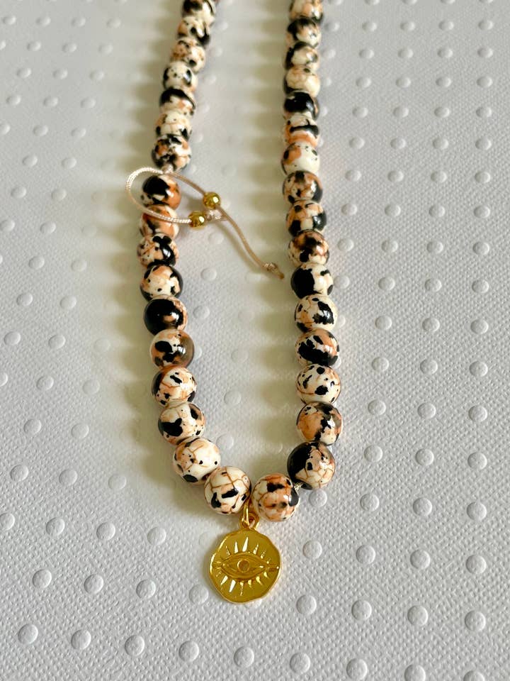 Lison Gold Leopard mobilhalsband för wholesale av Mad Collector