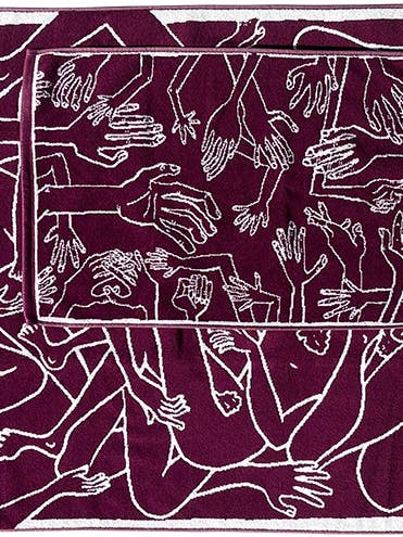 Plage Nudiste & Mini Serviettes de Toilette ~ Bordeaux pour la vente par Plunge