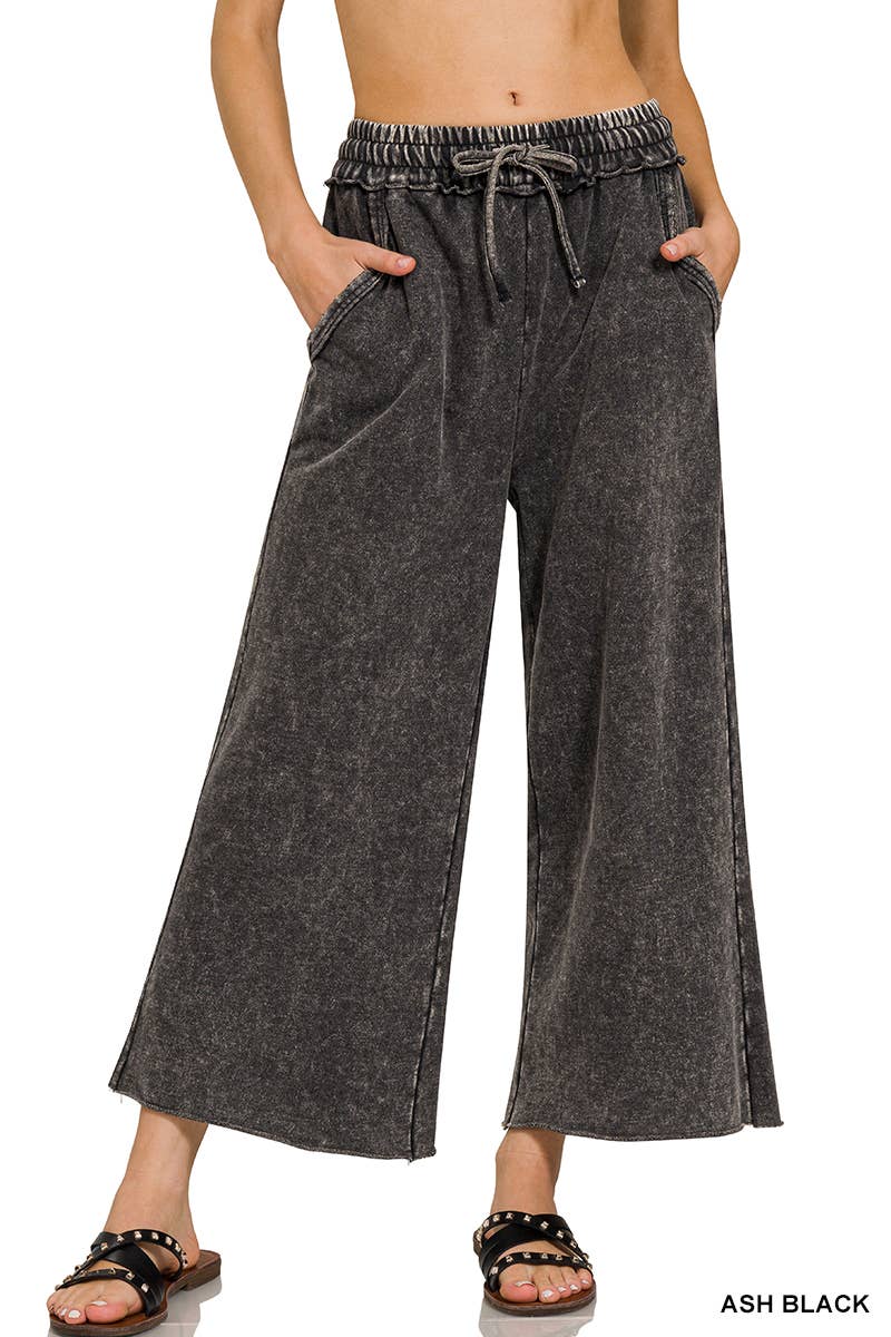 42POPS - Vente Pantalon – femme - ",.._ PALAZZO EN MOLLETON FRANÇAIS LAVÉ AVEC POCHES7