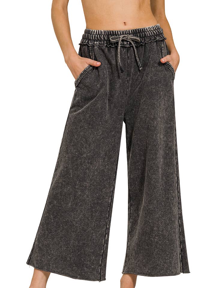 42POPS - Wholesale Pants - Women's - `.Acid wash French terry Pants w/ pockets25