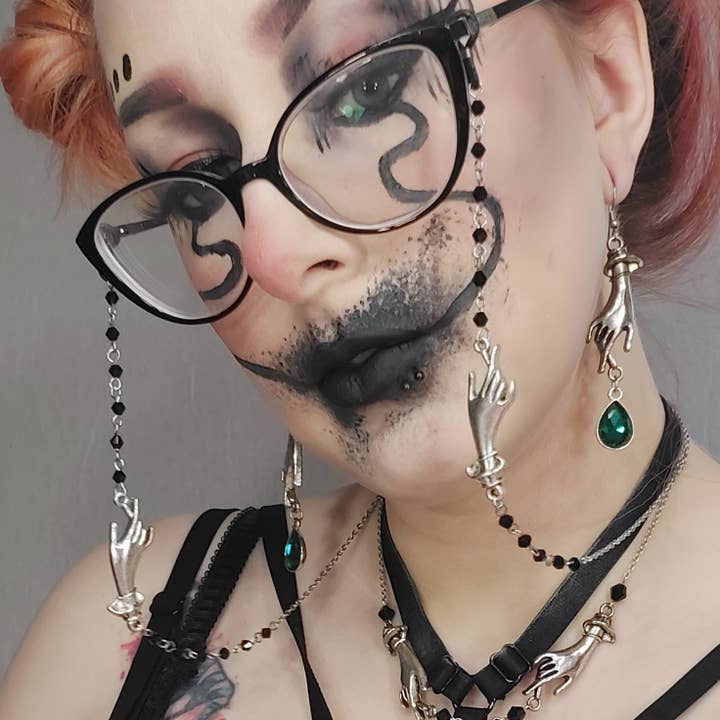 Heksen Hands roestvrijstalen kralen glazen ketting voor wholesale door Ayame Designs