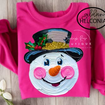 Trendy Chic Apparel LLC - Wholesale Graphic Sweatshirt - Women's - Jolly Snowman (Faux Painted) Sweatshirts & T-Shirts  4