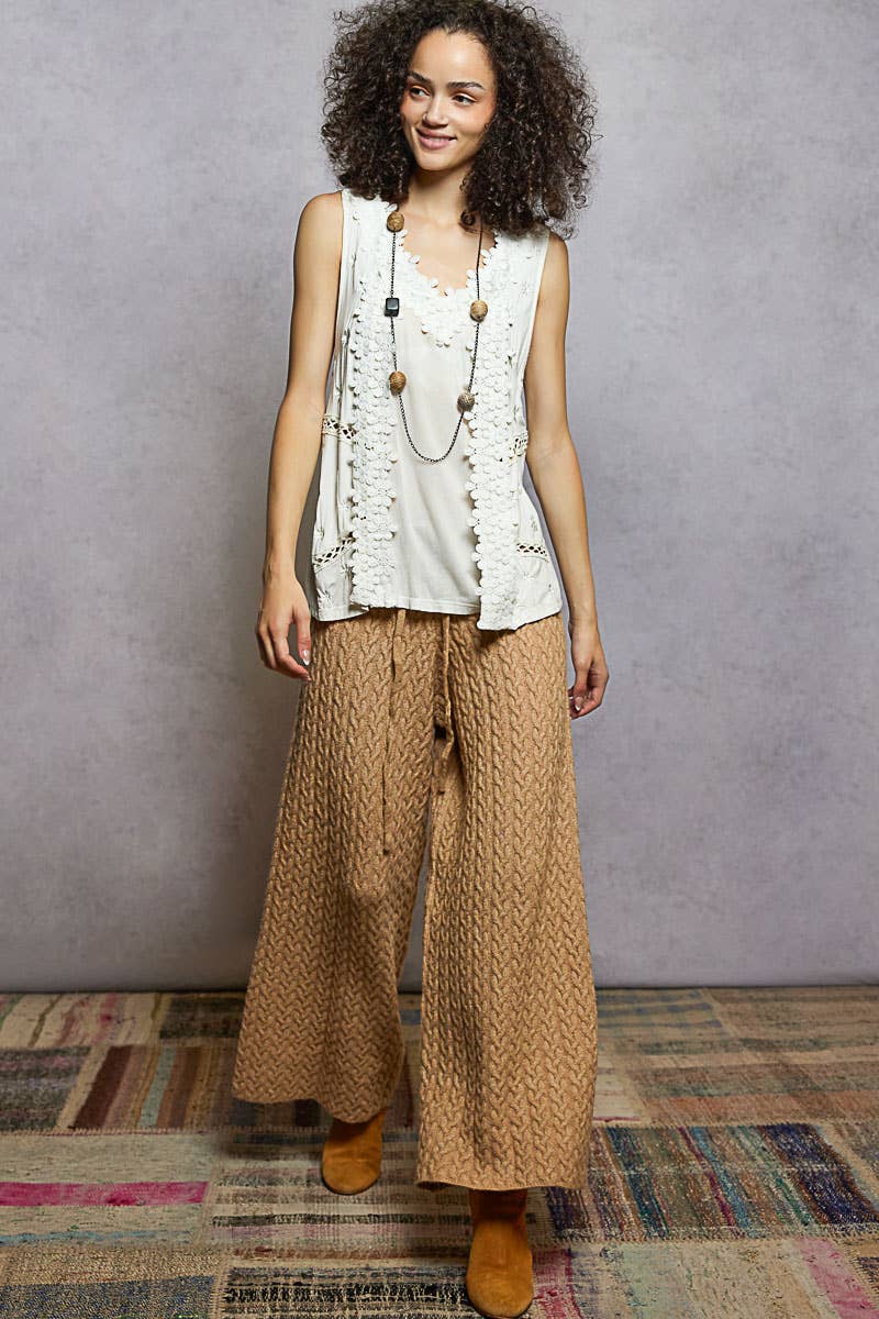 Pol Clothing - Vente Chemisier – femme - Top sans manches à col en V en dentelle florale contrastante10