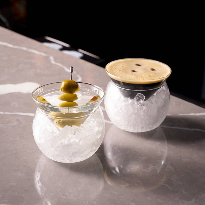 Lemonsoda - Wholesale Cocktail/Liquor Glass - Stemless Martini Glasses with Chiller (7oz) (1pc)3