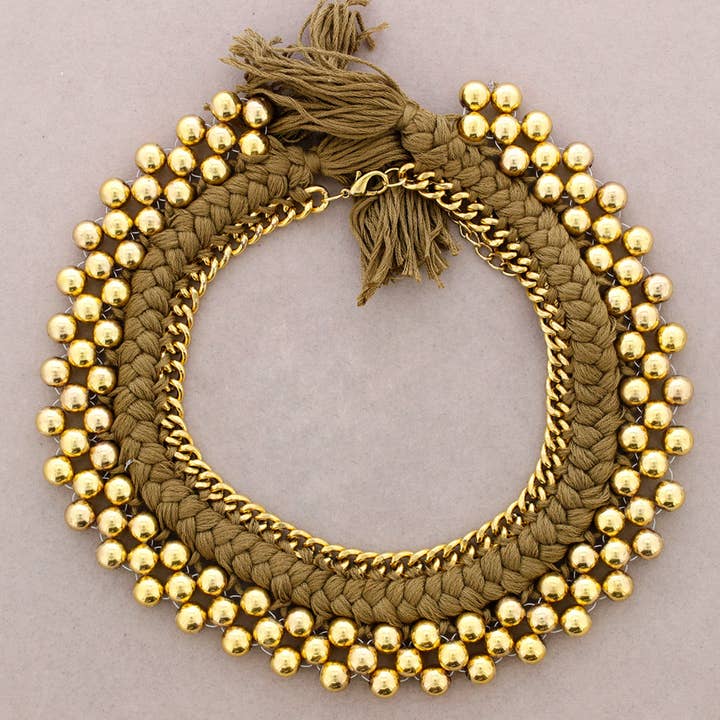 La Cuerda De Sol – wholesale Snap-smycken – FLÄTAD TRÅD PÄRLHALSBAND