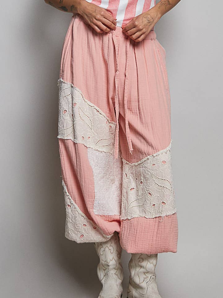 Solid Double Gauze Stitch Elastic Waistband Jogger Pants for wholesale by Pol Clothing