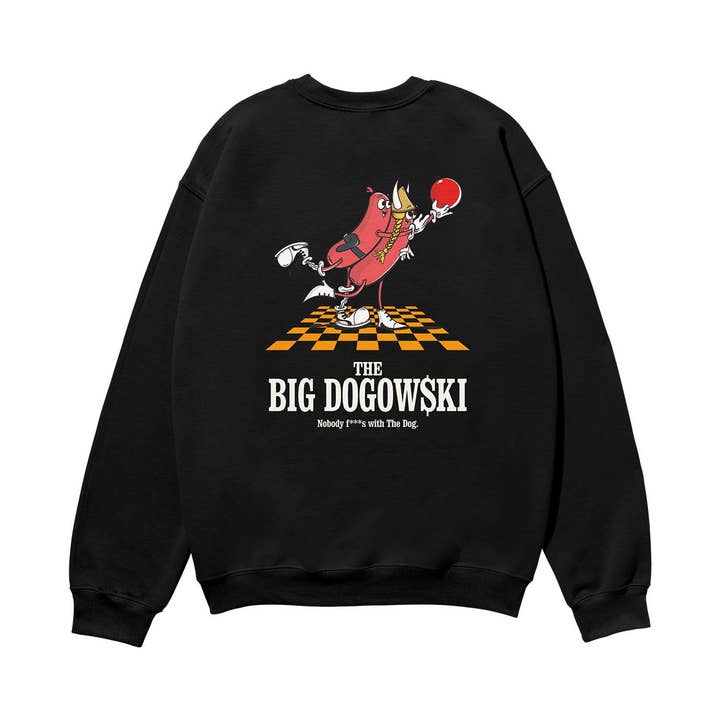 The Big Dogowski Heavyweight Organic Sweatshirt Black for wholesale by Weekend Concept