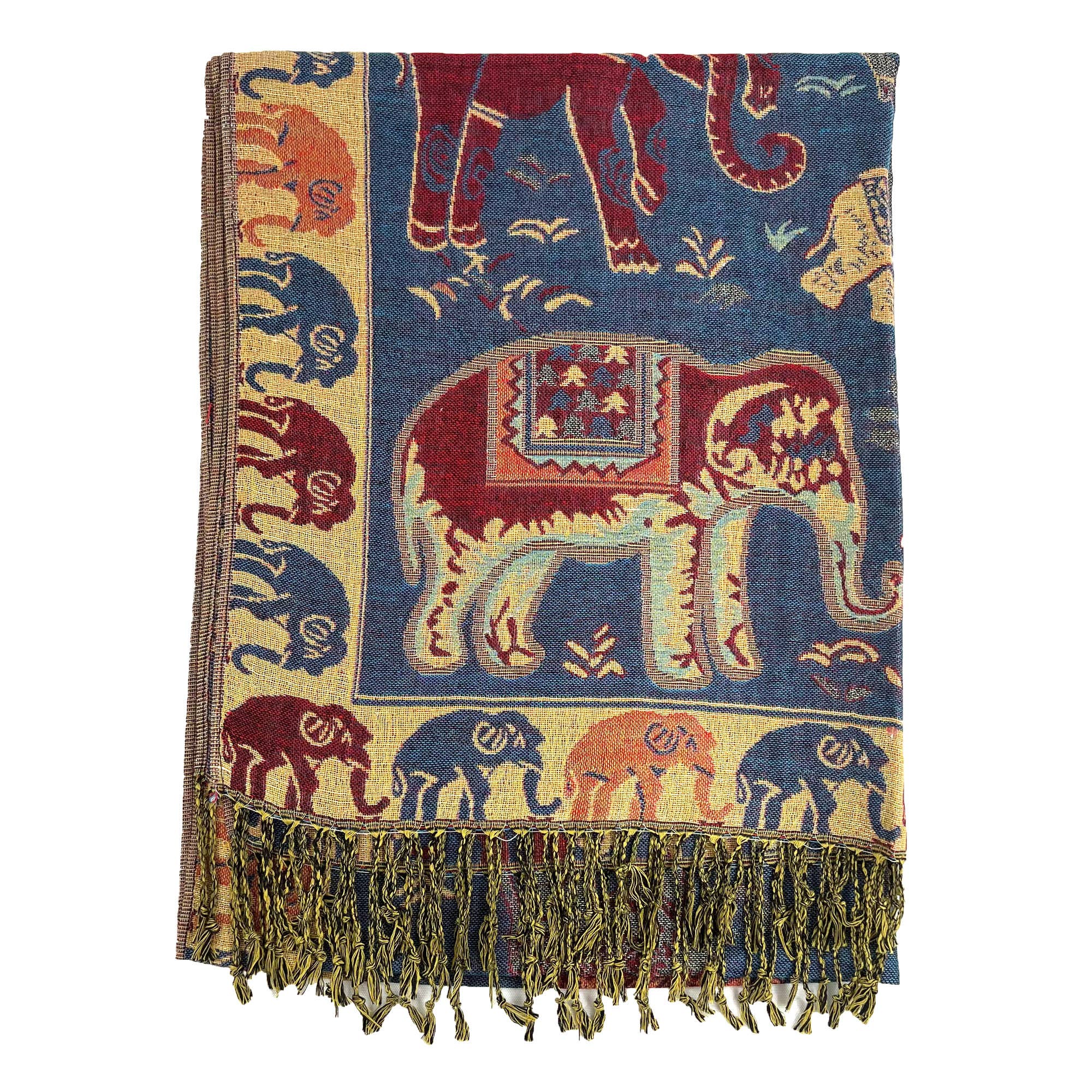 ASSORTED Metallic Pashmina Elephant Pattern GM35 (12PC) for wholesale on Faire5