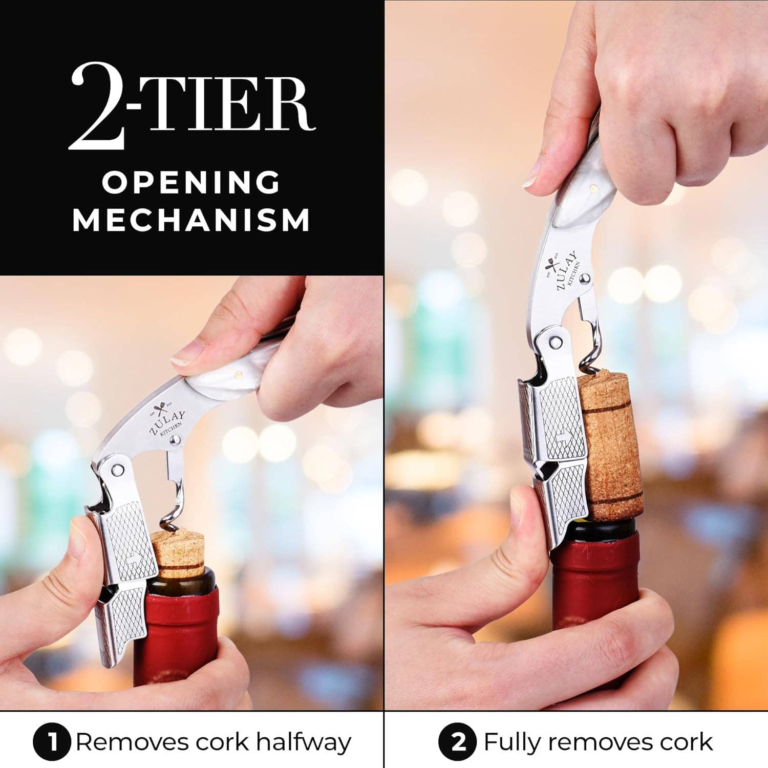 Zulay Kitchen - Wholesale Bottle/Wine Opener - 3-in-1 Waiter Corkscrew Wine Bottle Opener24