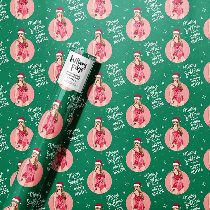 Brittany Paige - Wholesale Wrapping Paper Roll - Merry Swiftmas and Happy New Eras Wrapping Paper Roll