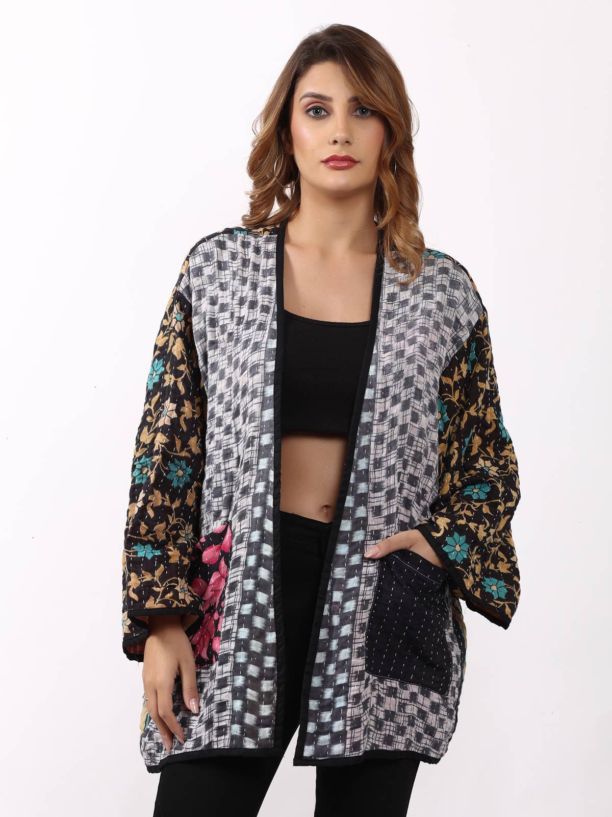 Wevez - Wholesale Jacket - Women's - Women's Kantha Kimono Printed Jacket Wholesale Lot Assorted17