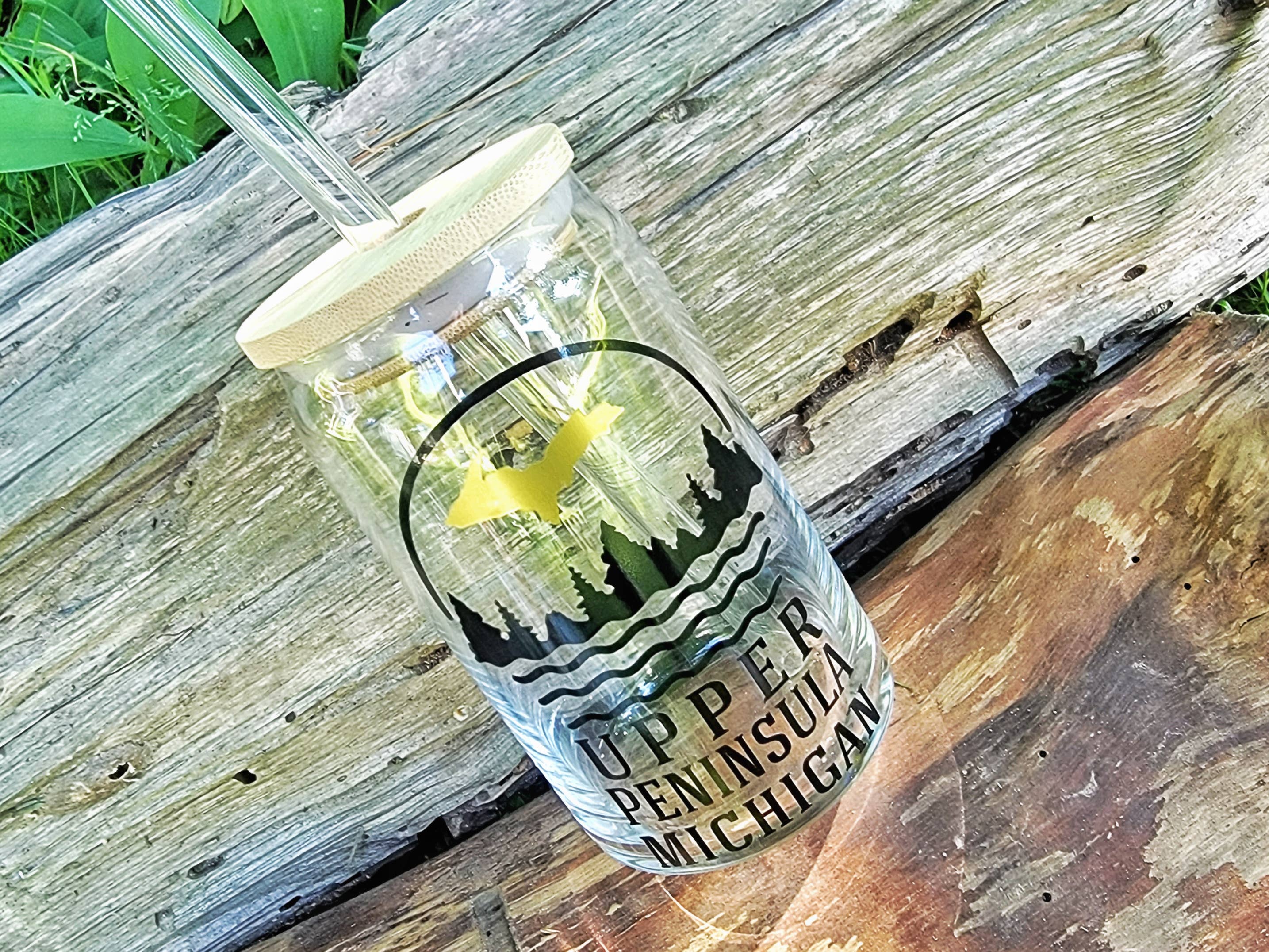 Superior Sweet Water - Wholesale Drinking Glass/Cup - Upper Peninsula Beer Can Glass, UP Iced Coffee Cup,  U.P. Be1