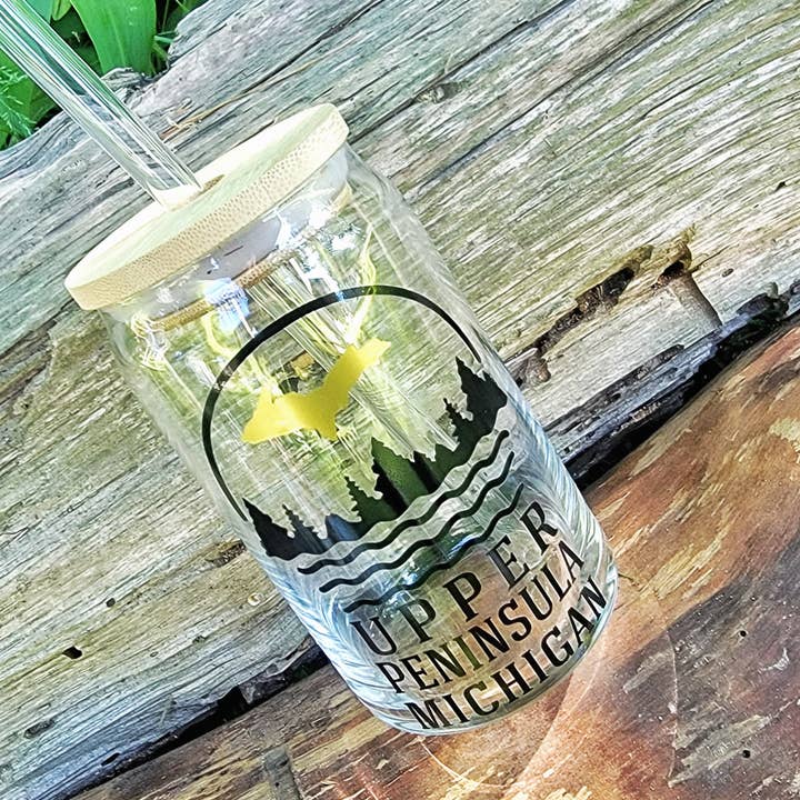 Superior Sweet Water - Wholesale Drinking Glass/Cup - Upper Peninsula Beer Can Glass, UP Iced Coffee Cup, U.P. Be1