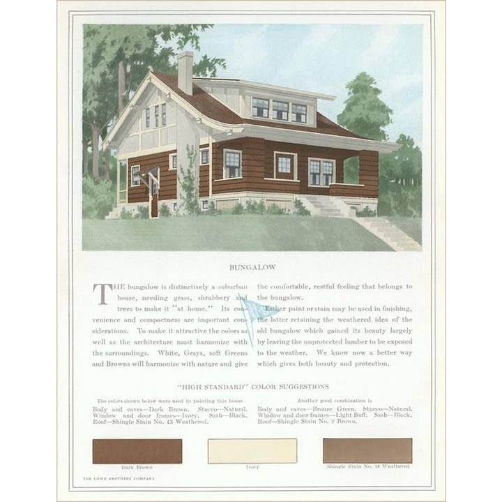 Found Image Press - Wholesale Sticker - Sticker AD-610 Shingled Bungalow with Text