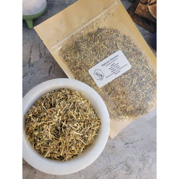 My Magic Place Shop - Wholesale Herbs - Yarrow Flower, Cut & Sifted 1oz2