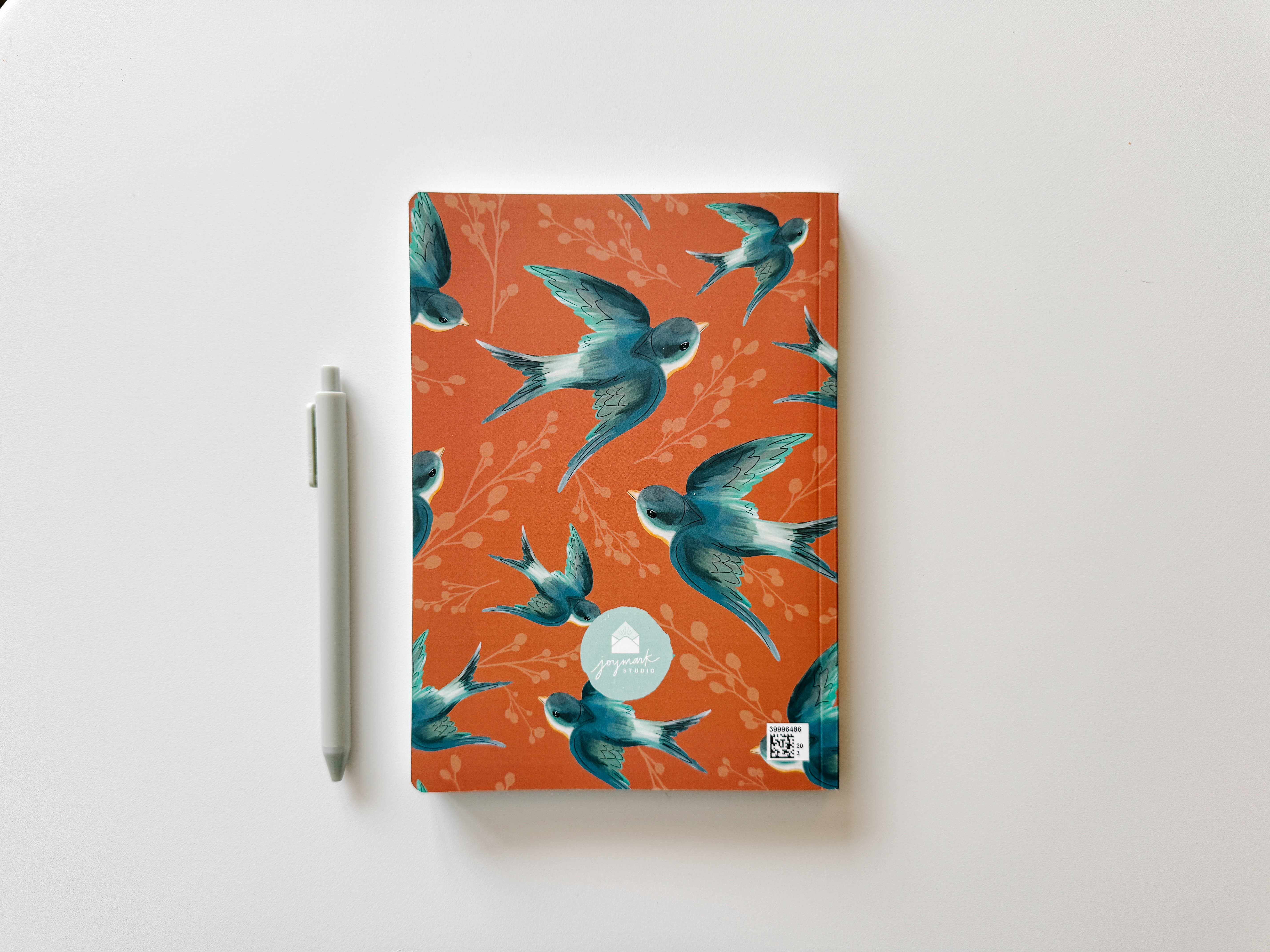 Joymark Studio - Wholesale Journal/Diary - Songbirds Illustrated Barn Swallows Soft Cover Lined Journal1