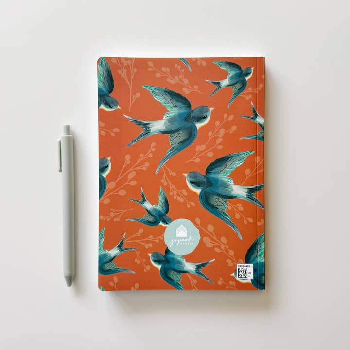 Joymark Studio - Wholesale Journal/Diary - Songbirds Illustrated Barn Swallows Soft Cover Lined Journal1