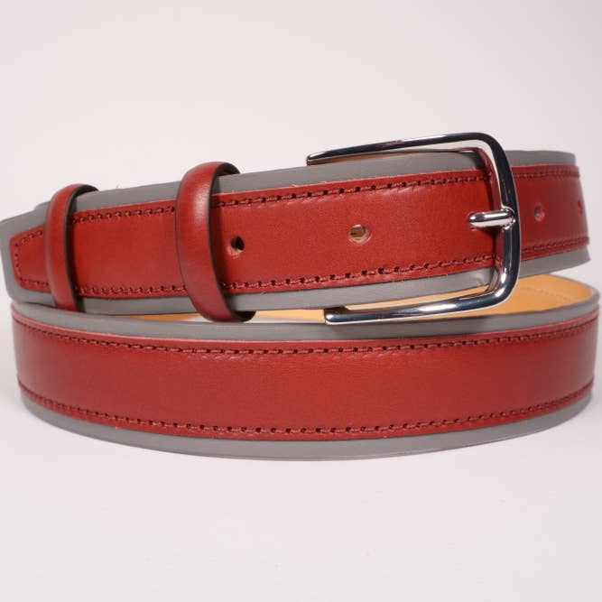 Tailorbelt - Wholesale Belt - Men's - Gray and Merlot Tuscany leather men's sports belt3
