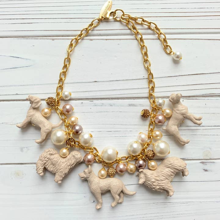 Pearl Must Love Dogs Necklace for wholesale by Lenora Dame