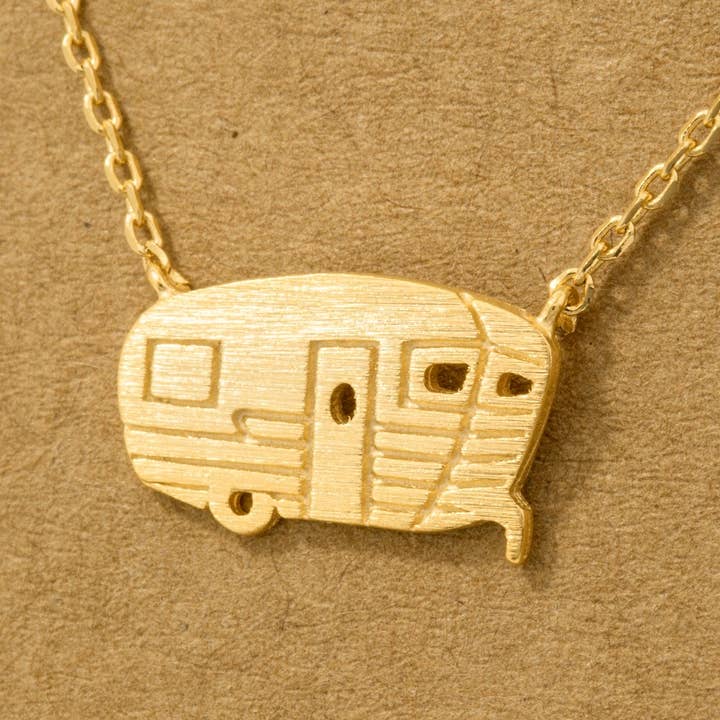 Fame Accessories - Wholesale Pendant/Charm Necklace - Gold Dipped Rv Pendant Necklace2