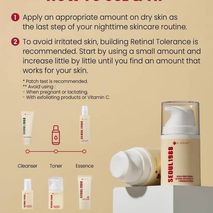 SKEEN - Wholesale Anti-Aging Moisturizer - K-SECRET SEOUL 1988 Cream : Retinal Liposome 1% + Fermented Rice 50ml5