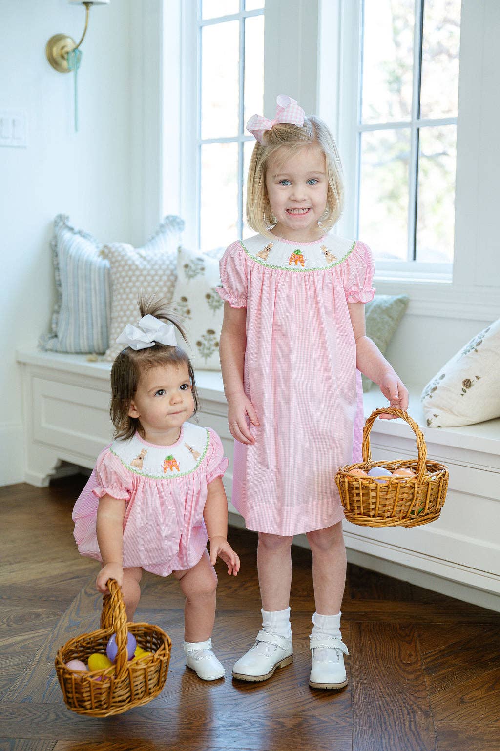Ruth and Ralph - Wholesale Bodysuit (Non-Footed) - Baby - Easter Bunny and Carrots Smocked Birdie Bubble5