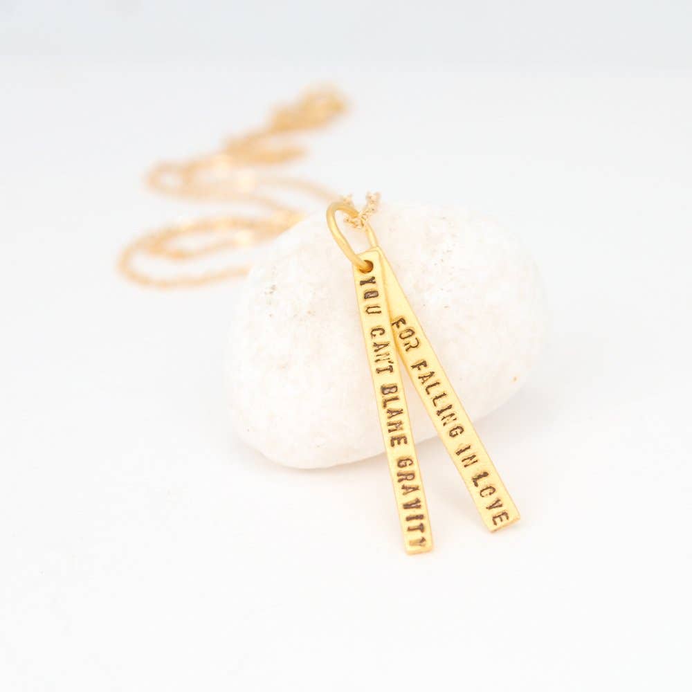 Chocolate and Steel - Wholesale Pendant/Charm Necklace - You Can't Blame Gravity for Falling in Love - Albert Einstein quote necklace9