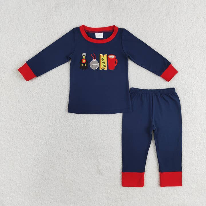 Aier Wholesale - Wholesale Sleepwear Set - Kids - Family Girls Boys Adult Christmas Train Shirts Pants Pajamas Clothes Sets