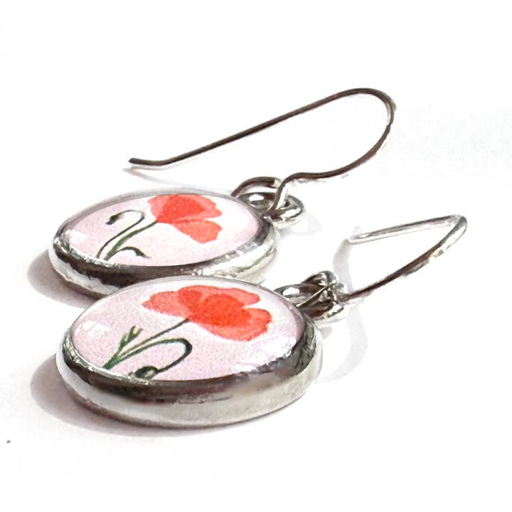 Poppy Silver Earrings for wholesale by Seed and Sky