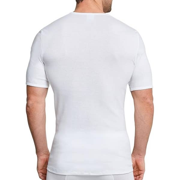 vit 6-pack Herrtröjor Vit Ribe Utan Borstad Halv ärm för wholesale på Faire1