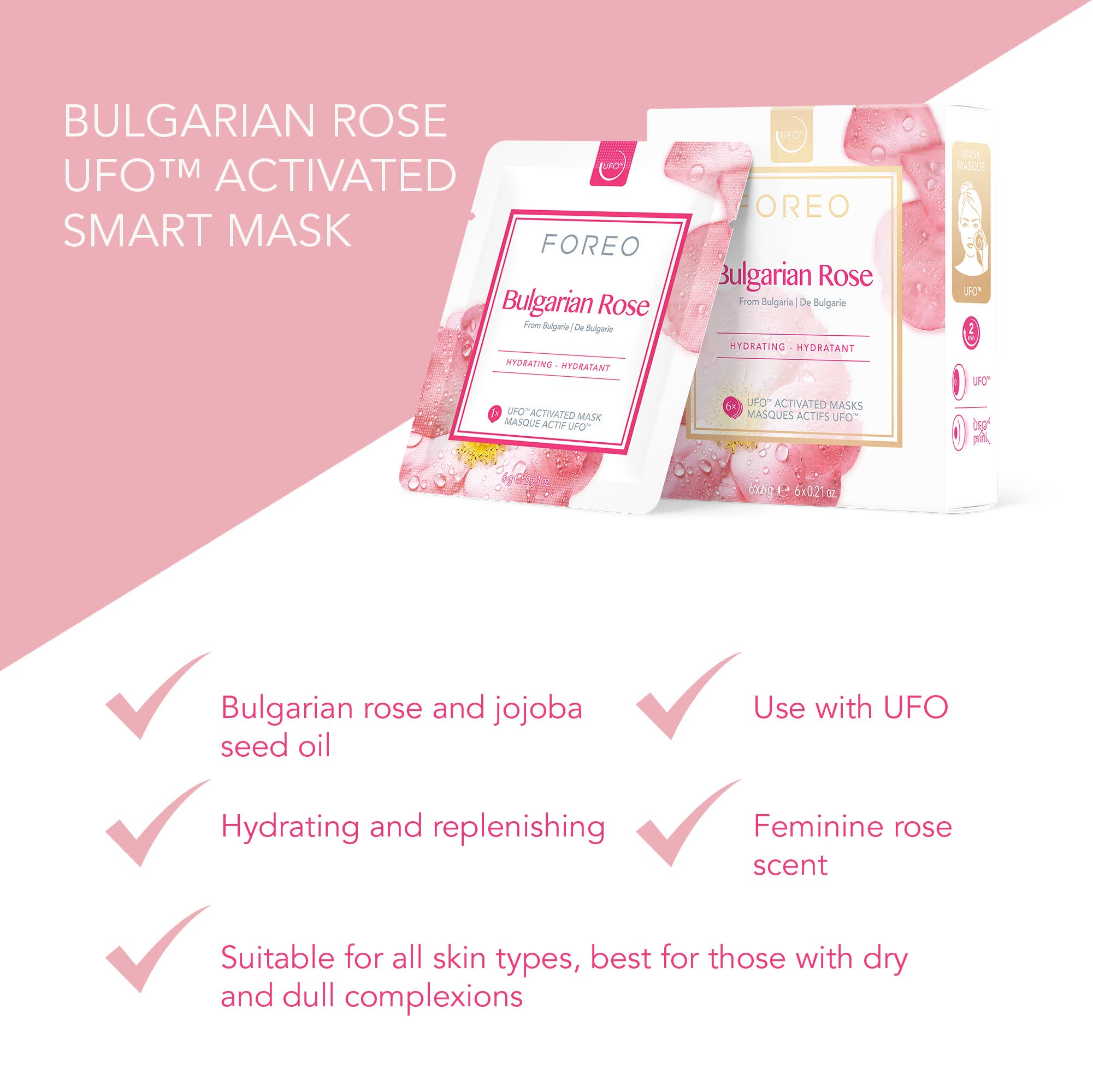 Foreo - Wholesale Skincare Face Mask - UFO™ Activated Mask Bulgarian Rose 6 Pack1