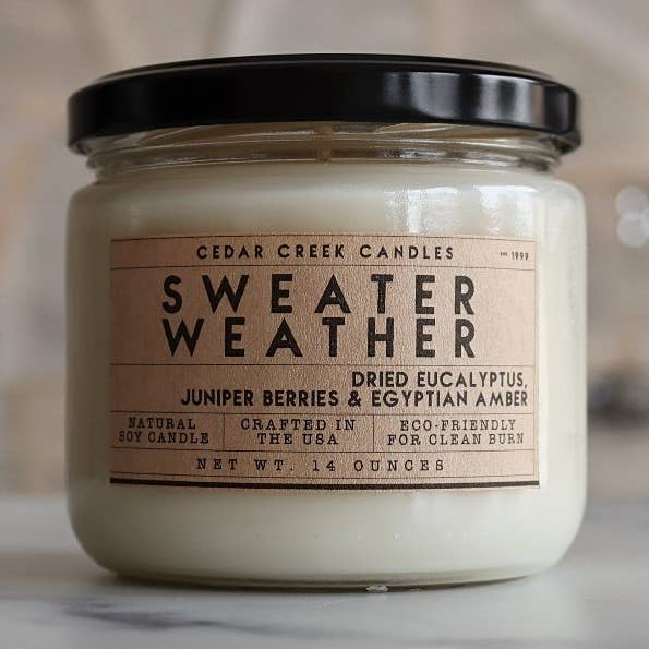 Cedar Creek Candles - Wholesale Jar/Filled Candle - Soy Candle Sweater Weather0
