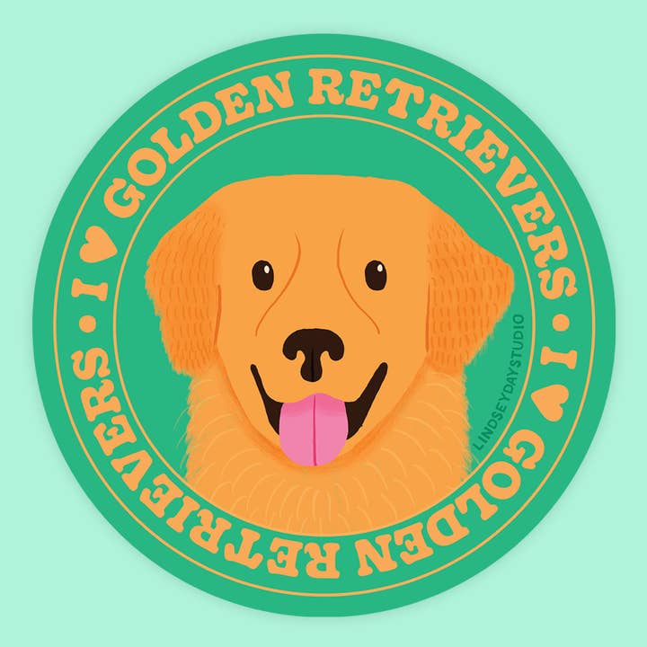 Golden Retriever Hund Aufkleber, Haustier Tier Aufkleber für den Großhandel von Lindsey Day Studio