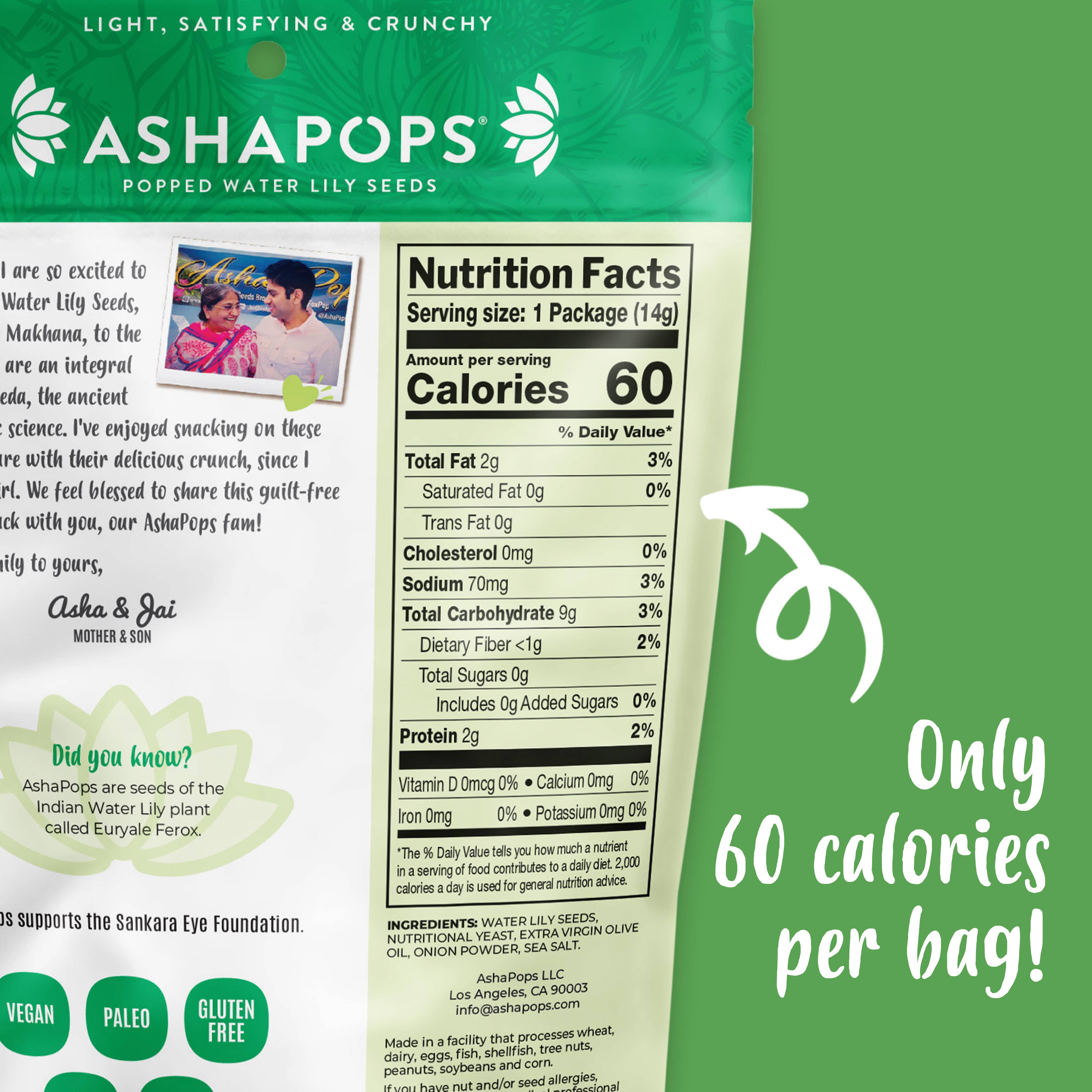 AshaPops - Wholesale Puffed Snack - 0.5oz Vegan Cheese - AshaPops Popped Water Lily Seeds4