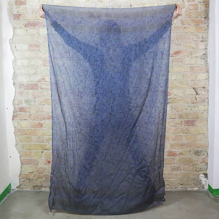 Tribal Trade GmbH - Wholesale Scarf - Women's - Cotton towel Pareo Sarong Indian pattern 01 grey-blue3