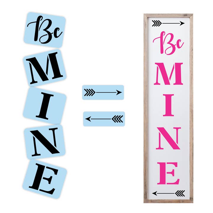 Valentine's Be Mine Stencil Kit For Porch Signs for wholesale by Barn Star Painting