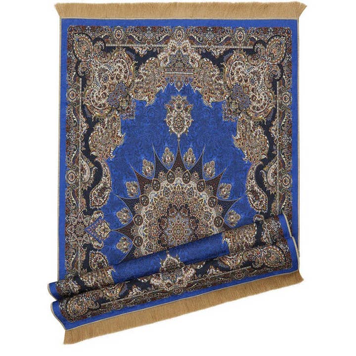 Blå Bursa Ipek | Saks Velvet Carpet bönmatta för wholesale på Faire