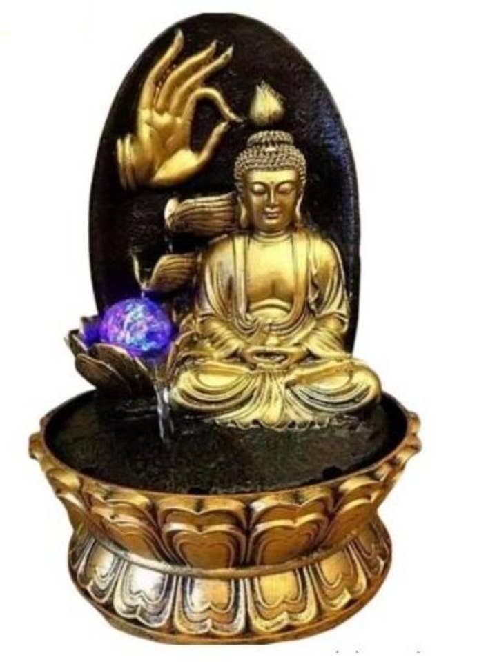 Fuente de agua para meditar hecha a mano decorativa con acabado dorado para venta al por mayor de Lixra