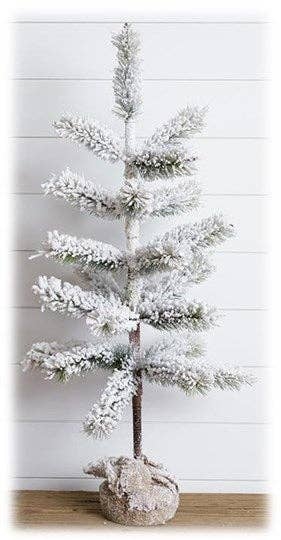 Will's Company - Wholesale Artificial Christmas Tree - Snowy Flocked Tree with Burlap Base - 37"0