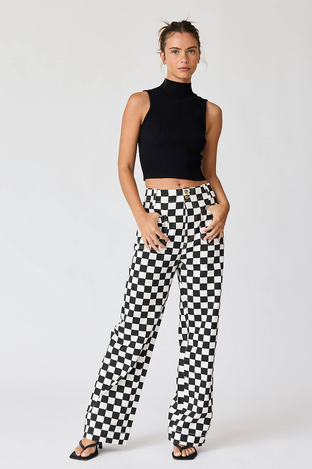 Papermoon - Wholesale Pants - Women's - PP16140-4 - Demi Checkered Bottoms w Elastic Band12