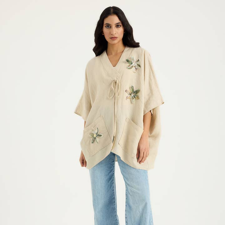 100% Washed Linen Beige Kimono and other Purchase Wholesale washed linen fabric. Free Returns & Net 60 Terms on Faire trending on Faire.